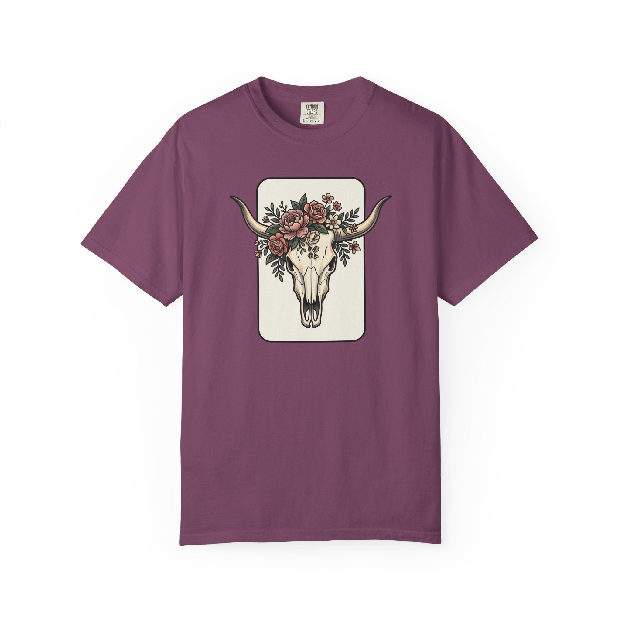 Cow Skull & Roses T-Shirt — Western Boho Graphic Tee