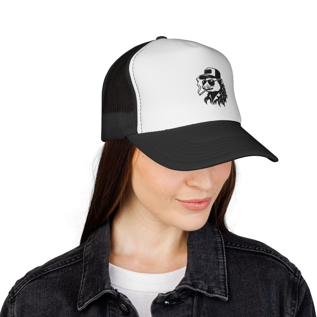 Trucker Cap — Vintage Possum with Sunglasses Mesh Hat