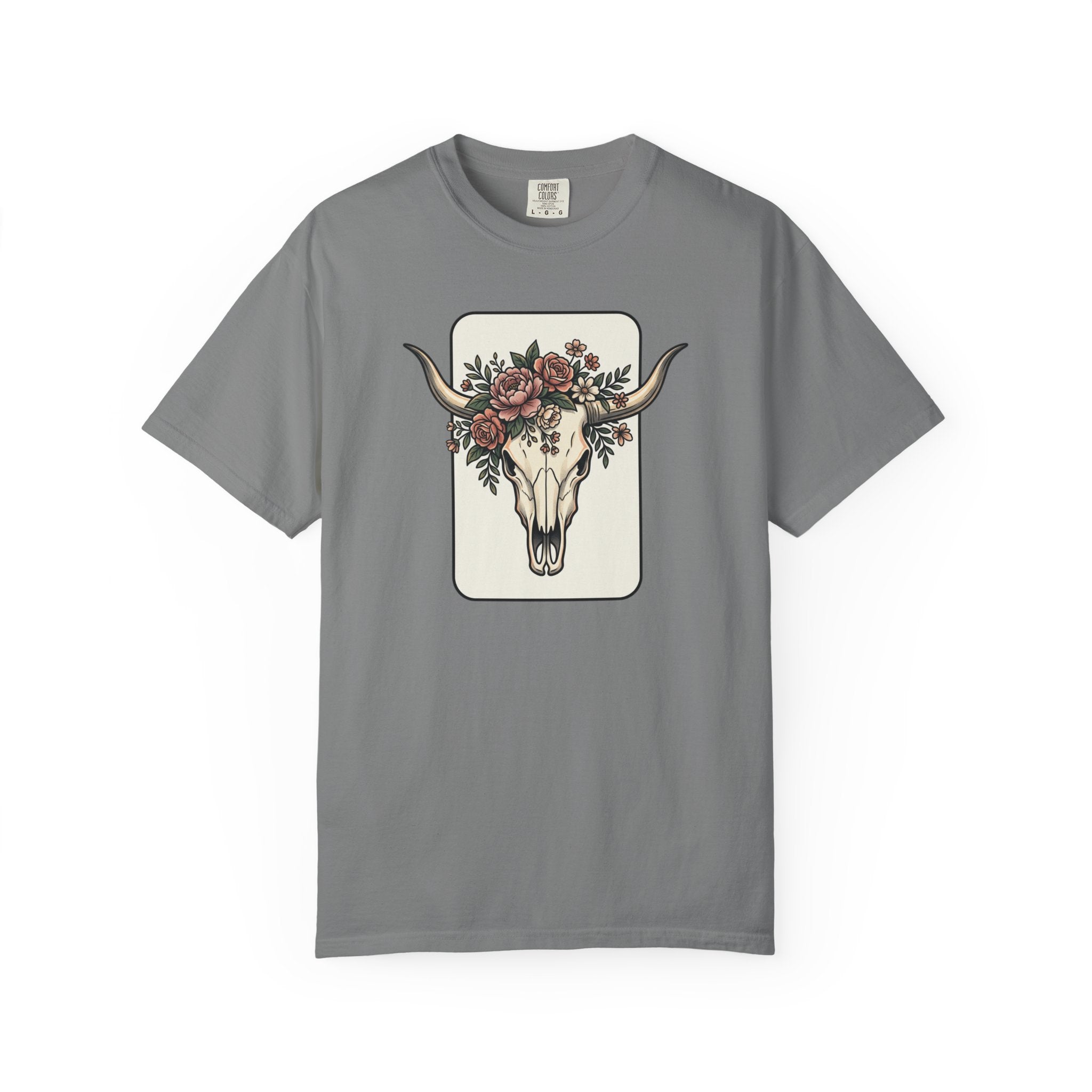 Cow Skull & Roses T-Shirt — Western Boho Graphic Tee