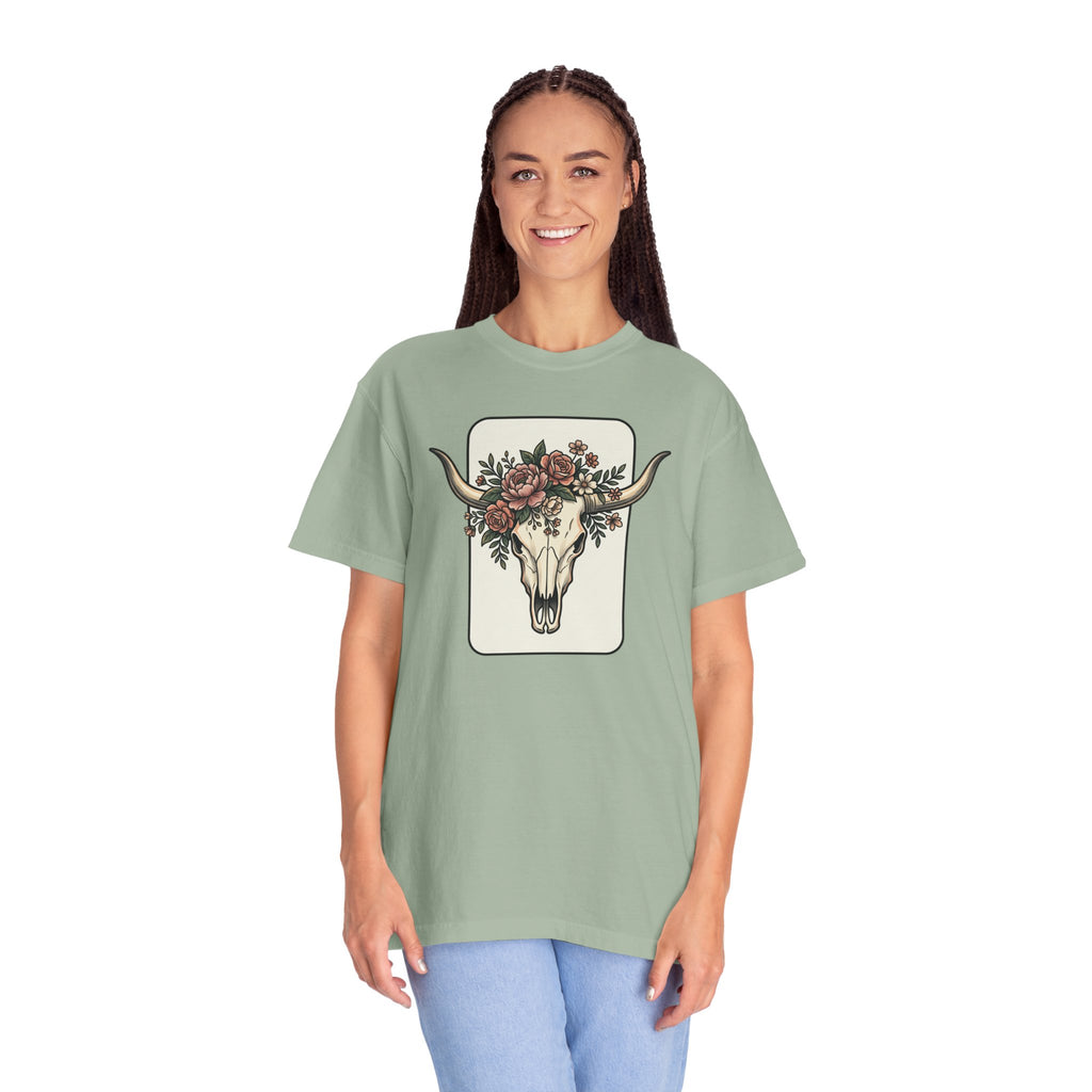 Cow Skull & Roses T-Shirt — Western Boho Graphic Tee