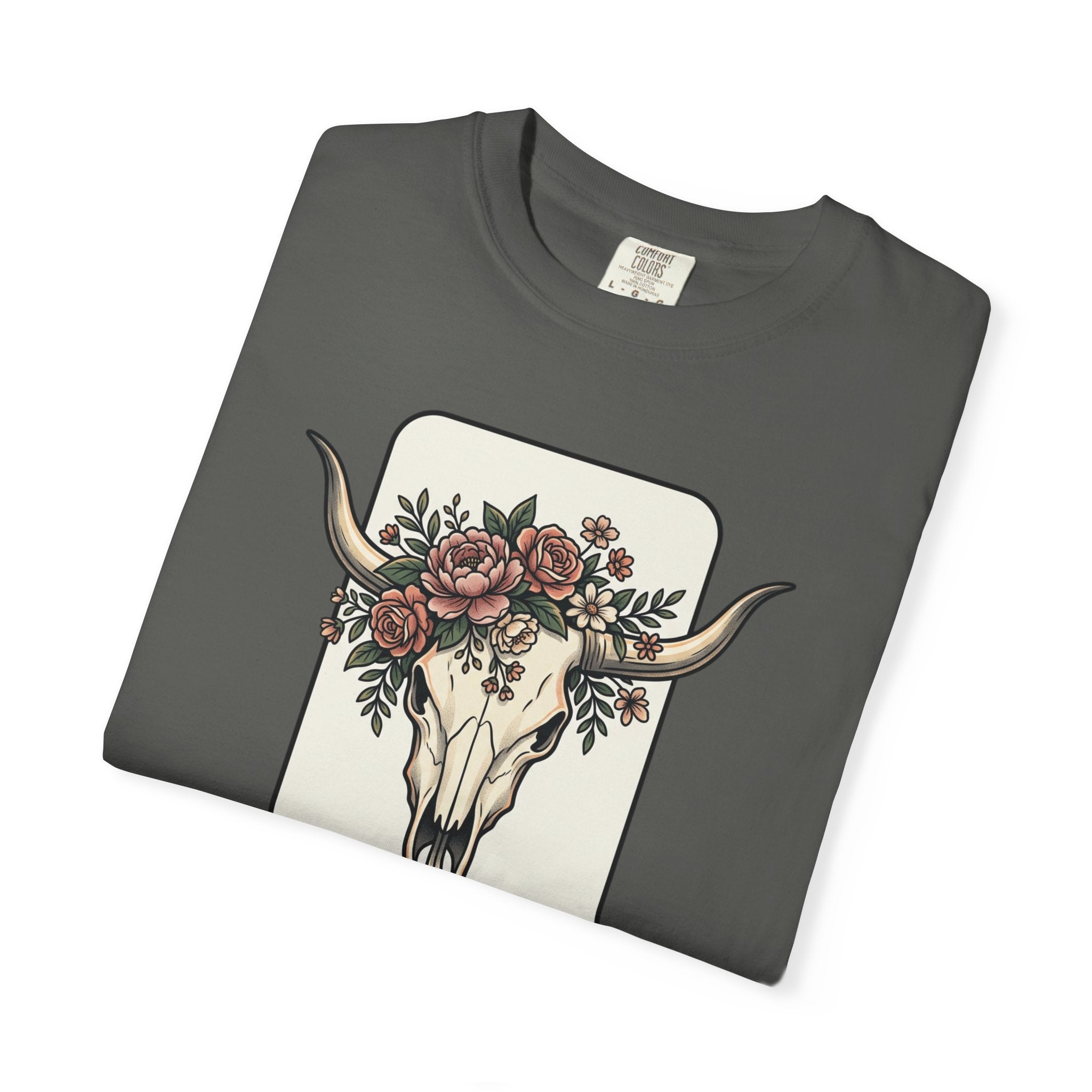 Cow Skull & Roses T-Shirt — Western Boho Graphic Tee