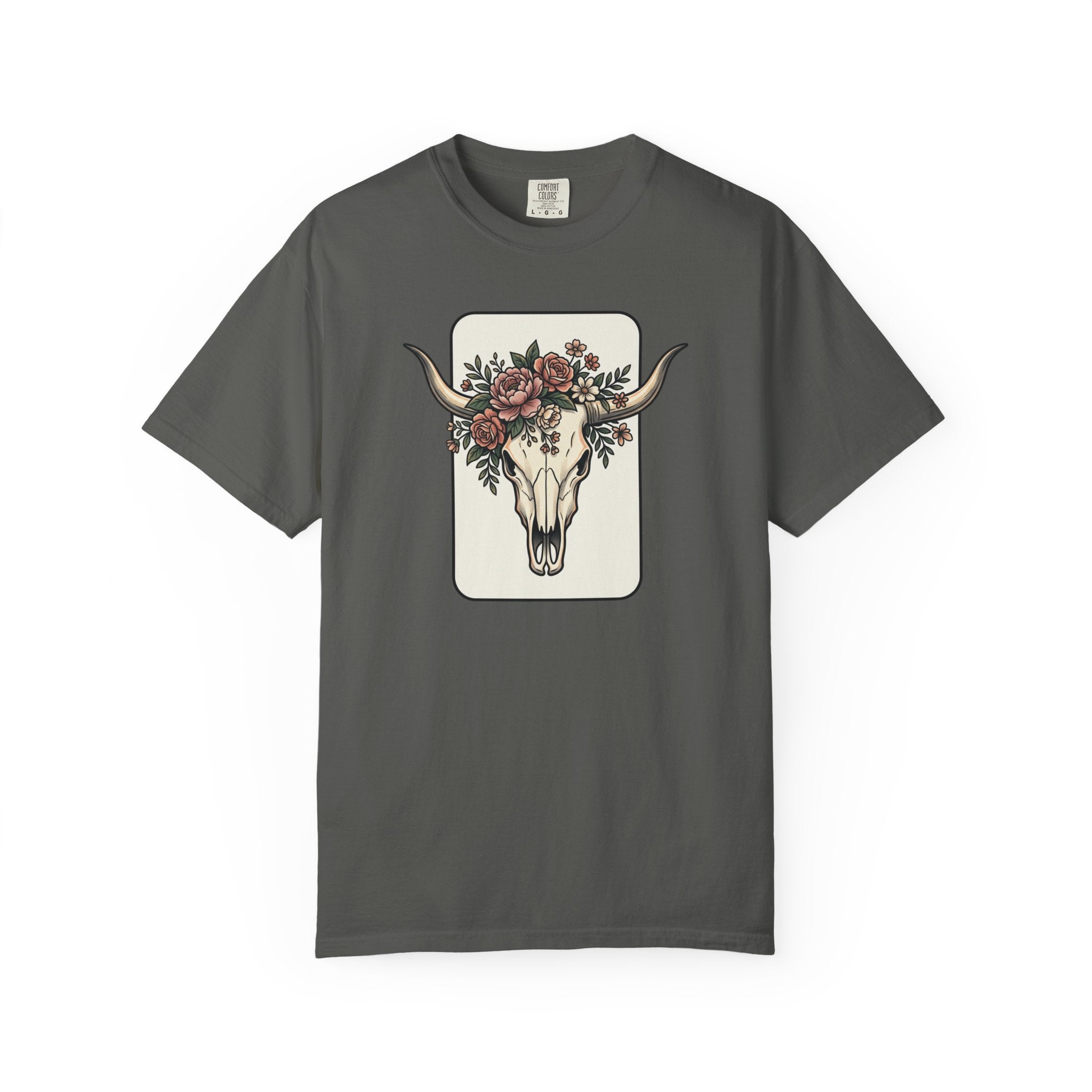 Cow Skull & Roses T-Shirt — Western Boho Graphic Tee