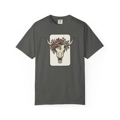 Cow Skull & Roses T-Shirt — Western Boho Graphic Tee