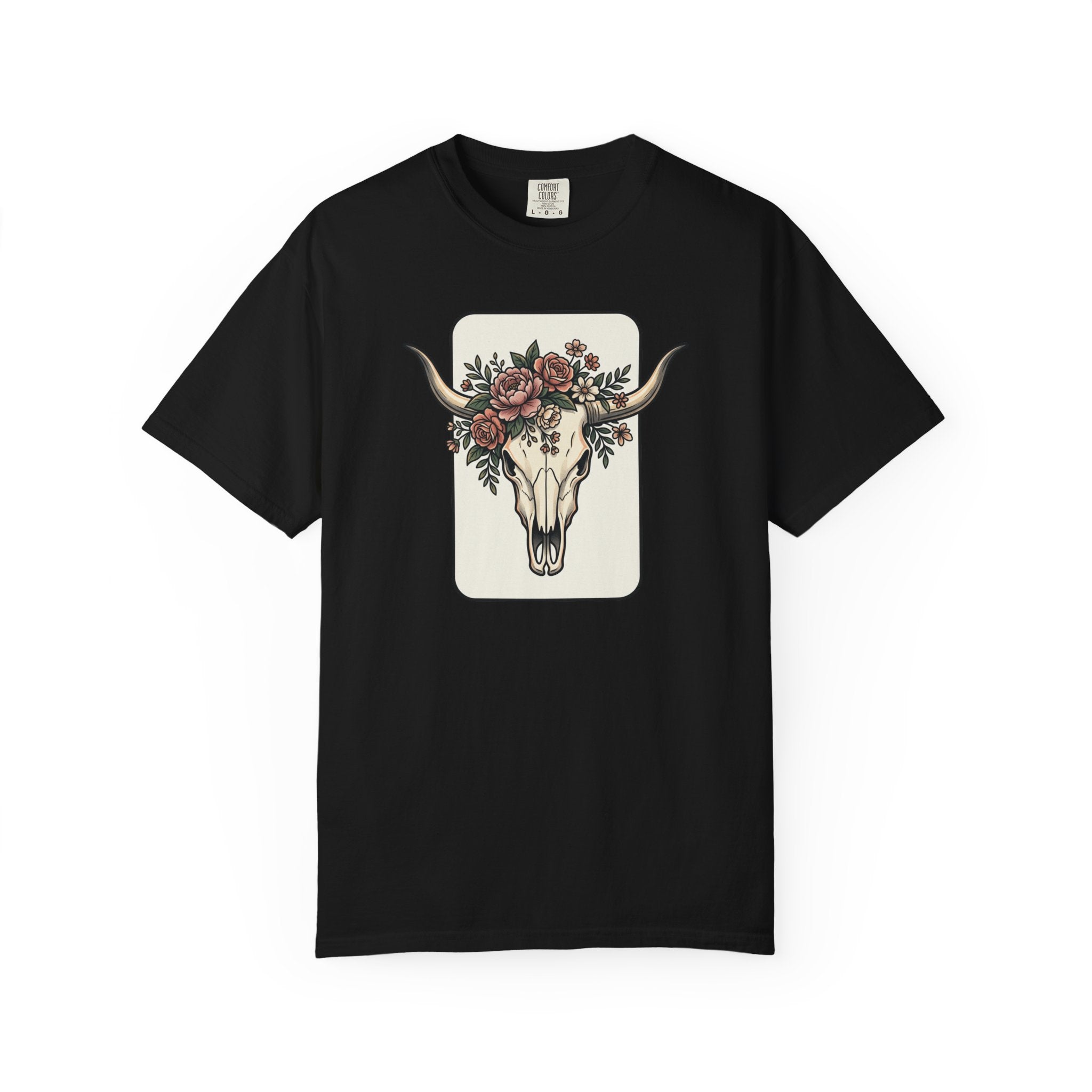 Cow Skull & Roses T-Shirt — Western Boho Graphic Tee
