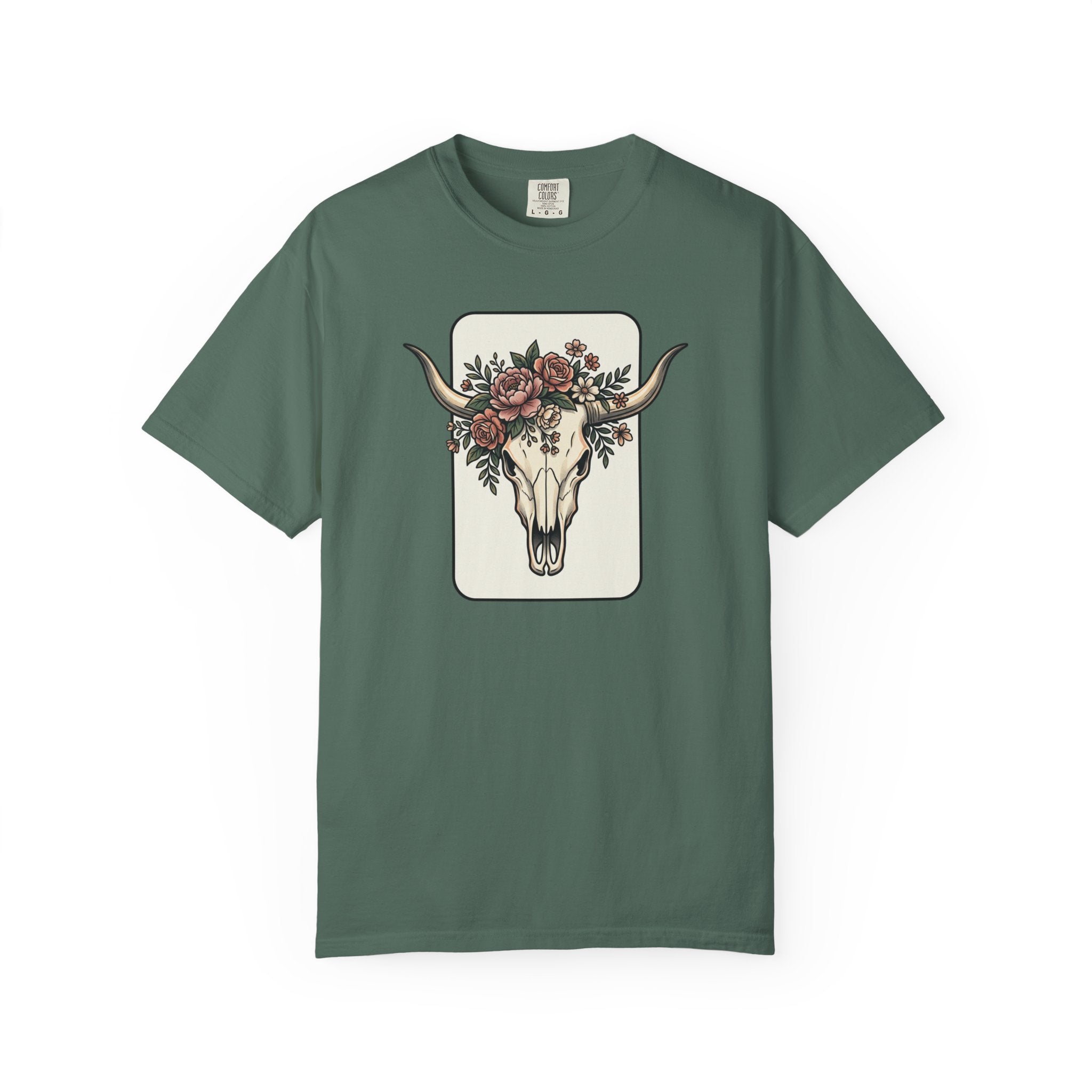 Cow Skull & Roses T-Shirt — Western Boho Graphic Tee