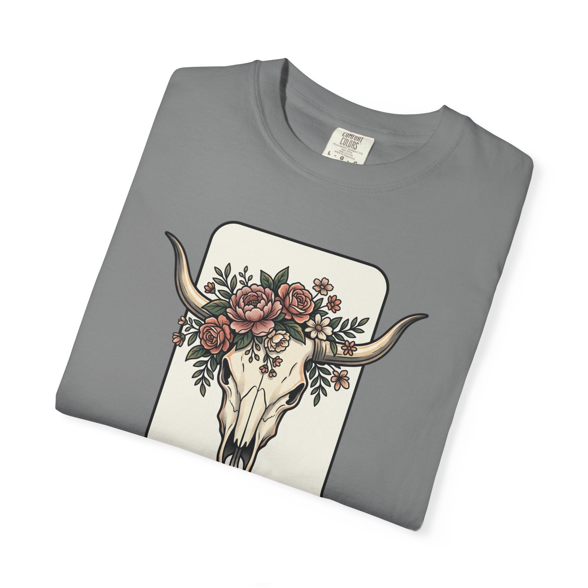 Cow Skull & Roses T-Shirt — Western Boho Graphic Tee