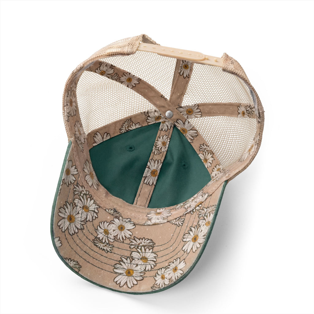 Longhorn and Roses Ponytail Women's Washed Mesh-Back Cap