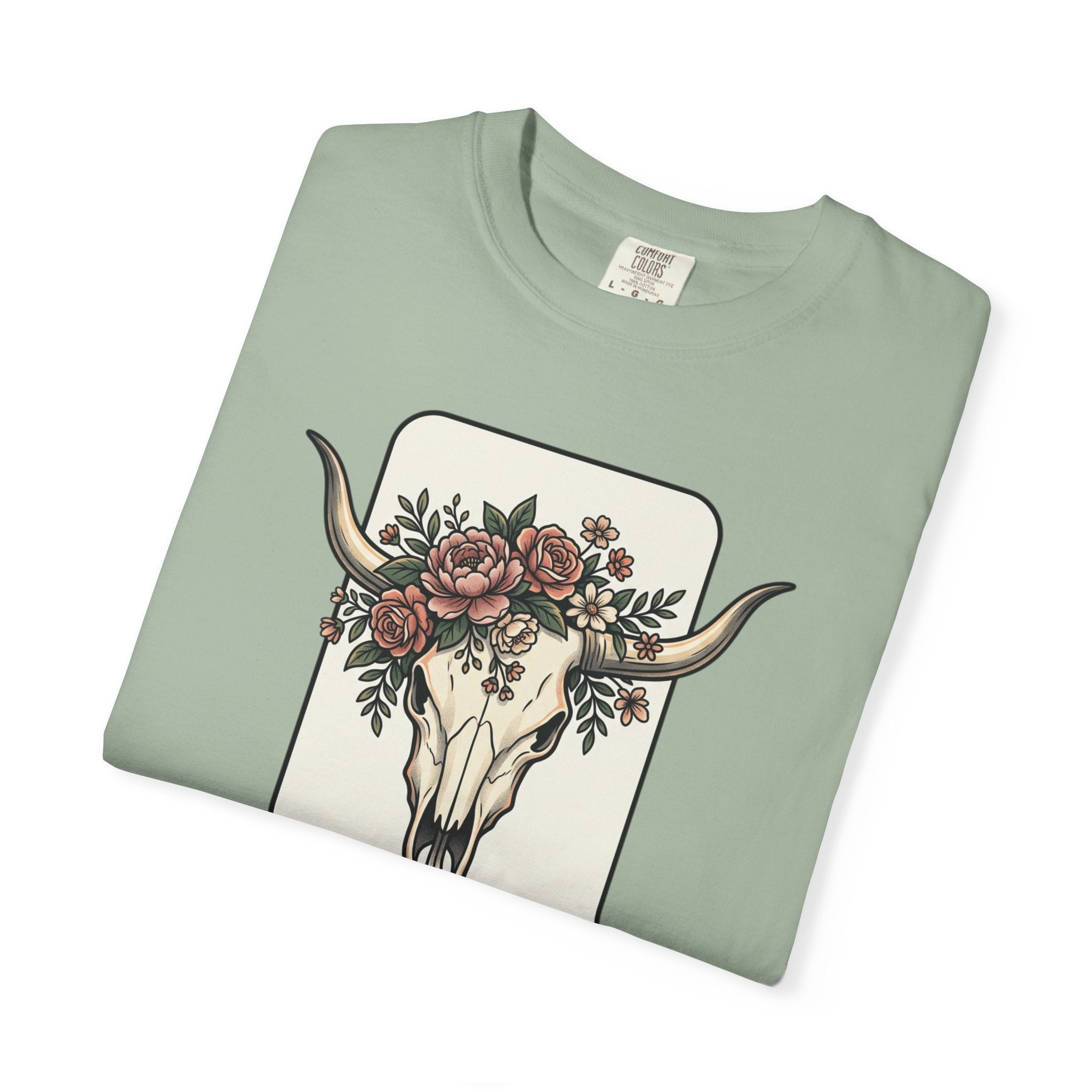 Cow Skull & Roses T-Shirt — Western Boho Graphic Tee