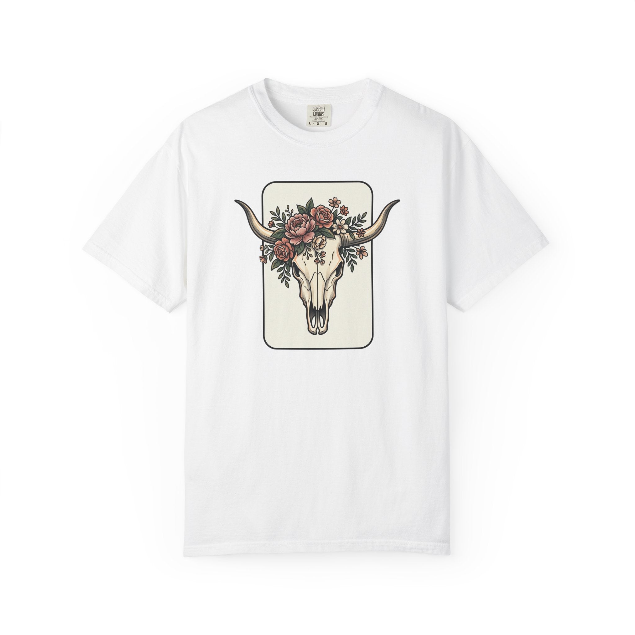 Cow Skull & Roses T-Shirt — Western Boho Graphic Tee