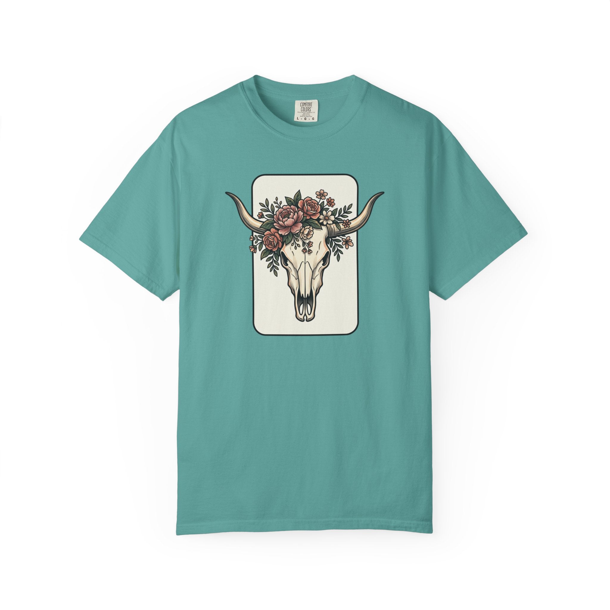 Cow Skull & Roses T-Shirt — Western Boho Graphic Tee