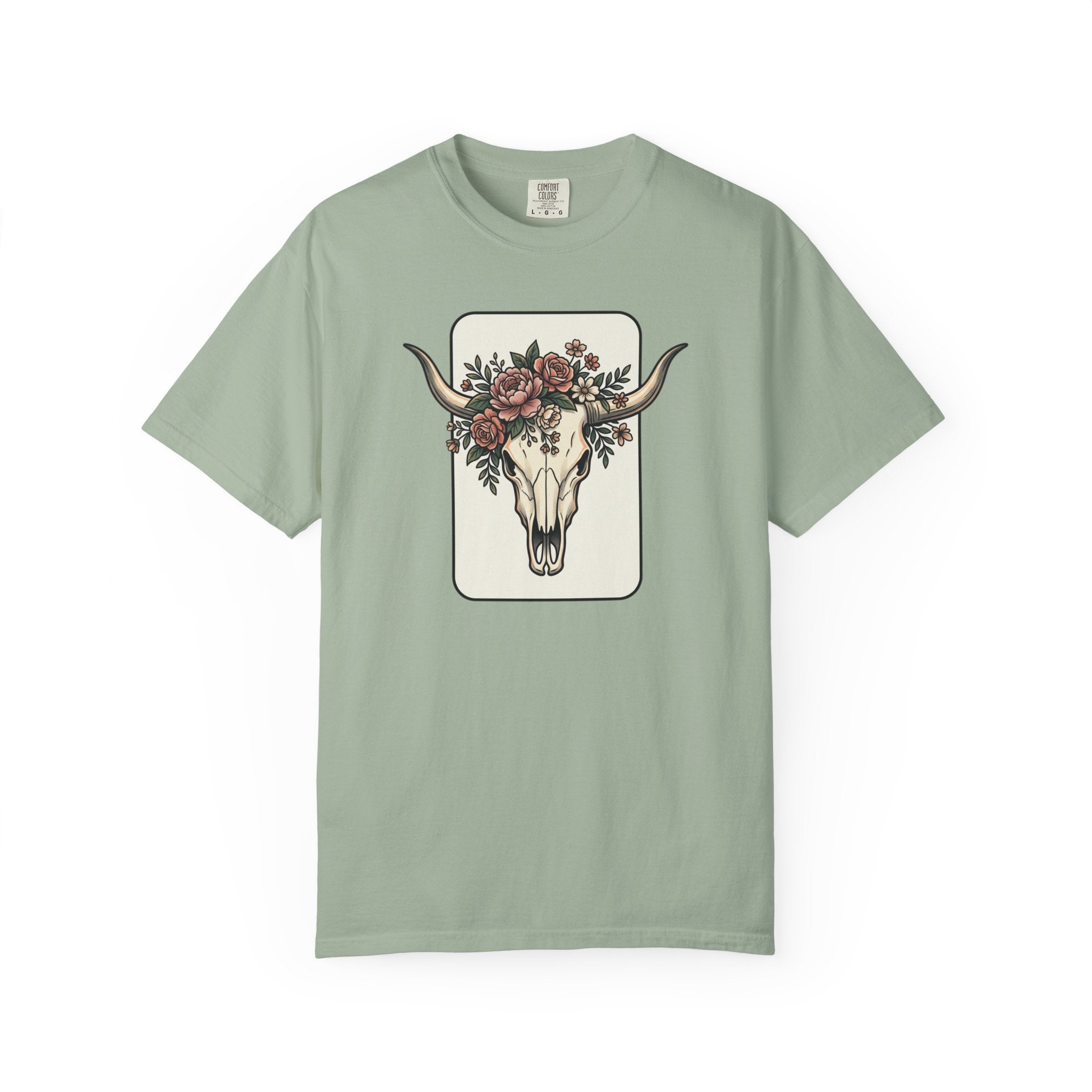 Cow Skull & Roses T-Shirt — Western Boho Graphic Tee