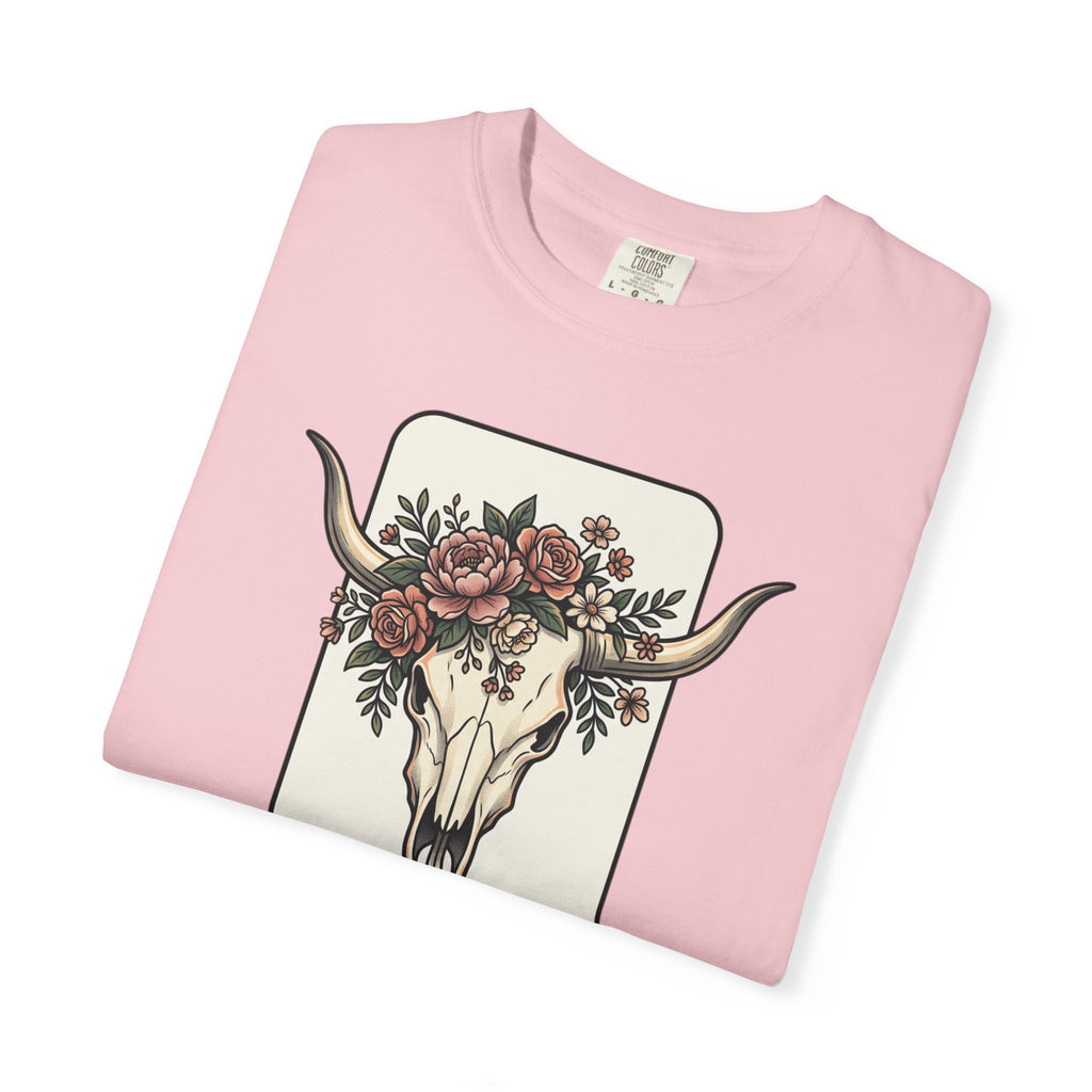 Cow Skull & Roses T-Shirt — Western Boho Graphic Tee