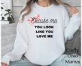 Excuse me white sweatshirt