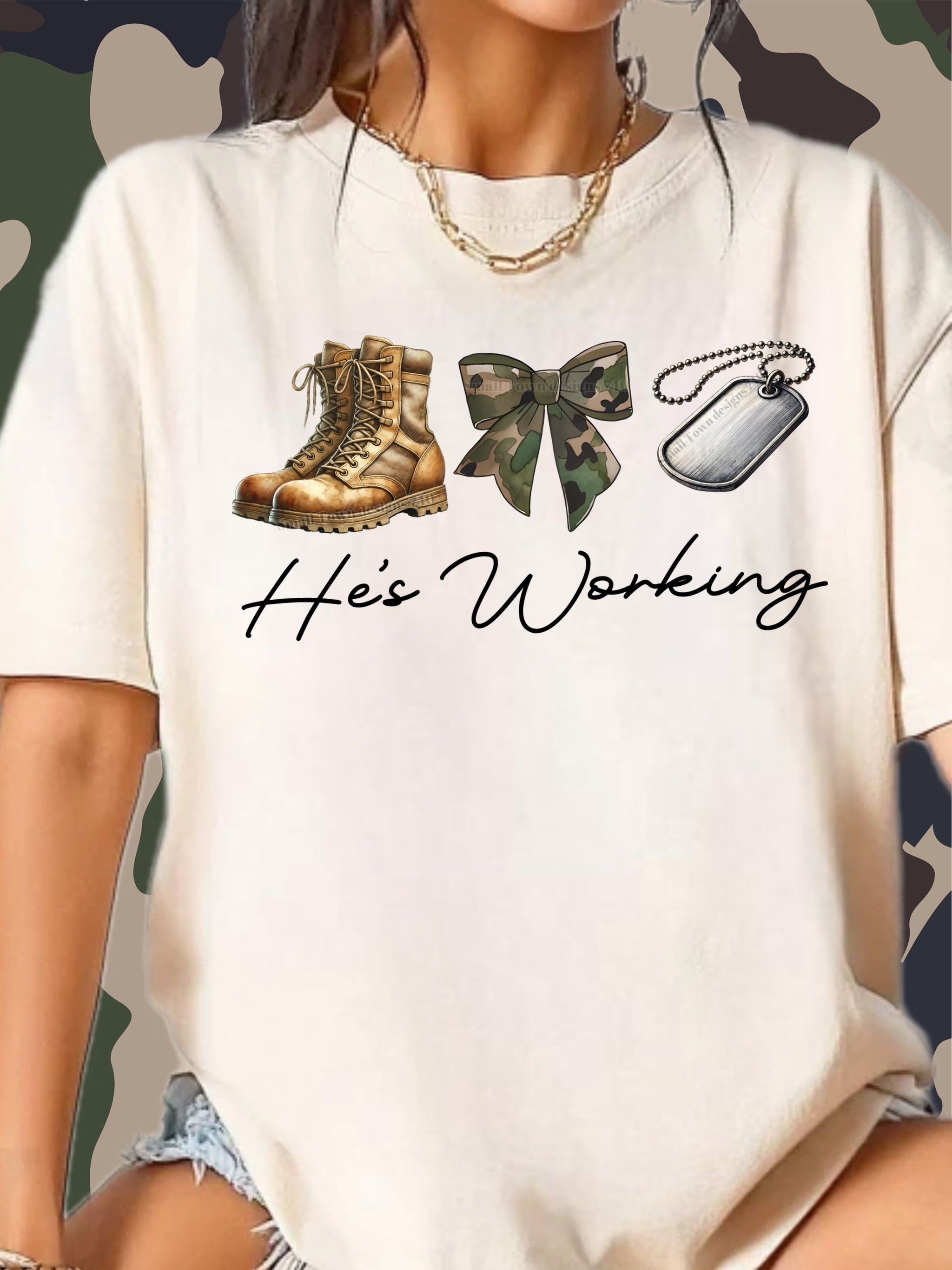 He's Working Coquette Bow