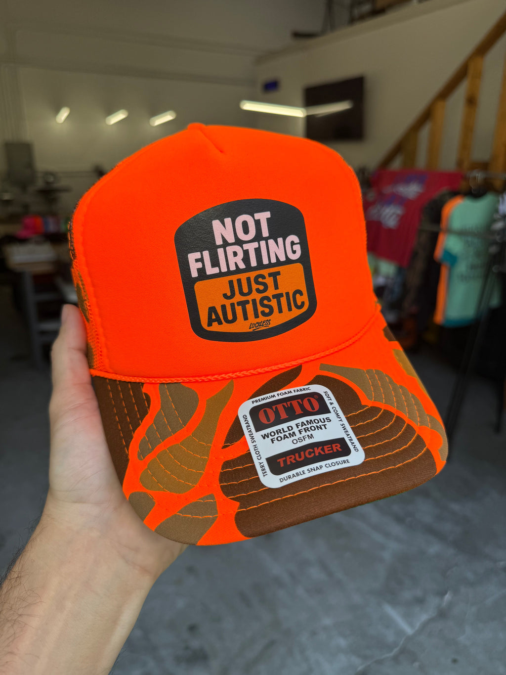 Not Flirting Just Autistic Trucker Hat