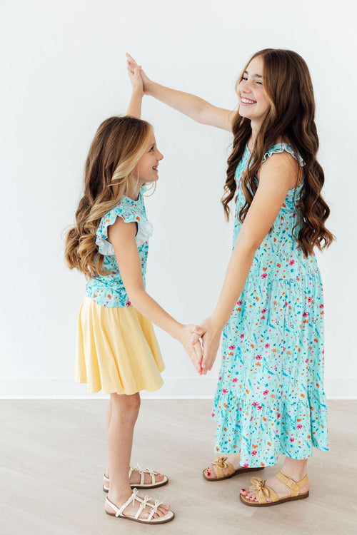 Bluebell Breeze Ruffle Maxi Dress